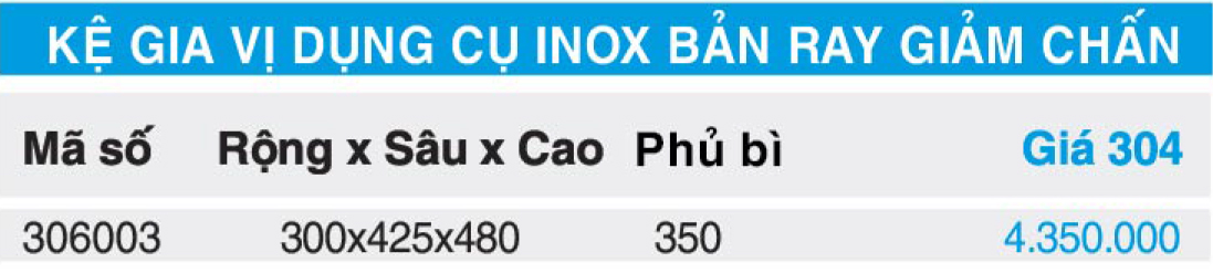 Bảng giá kệ gia vị Higold 306003