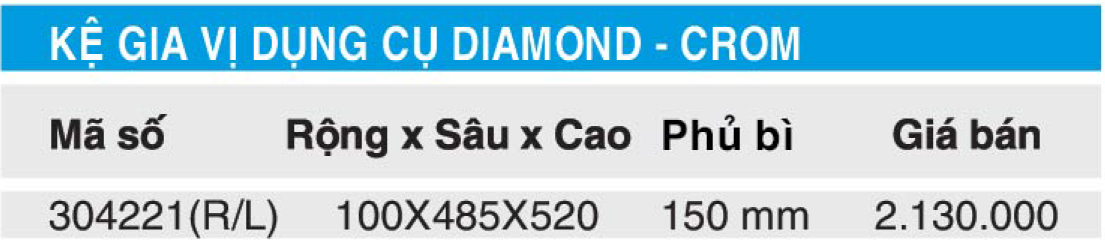 Bảng giá kệ gia vị Higold 304221