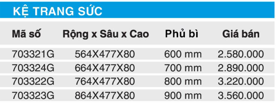 Bảng giá kệ trang sức Higold 703321G