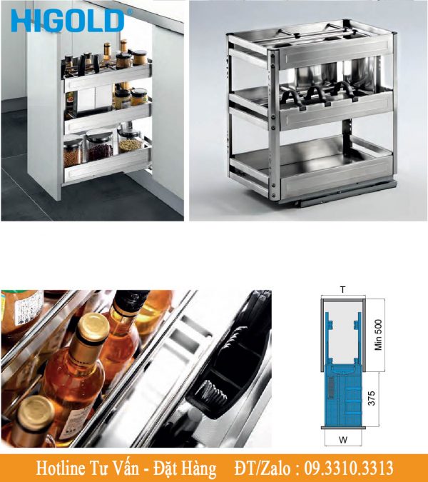 thong so ke gia vi dung cu inox ban ray giam chan higold 306002