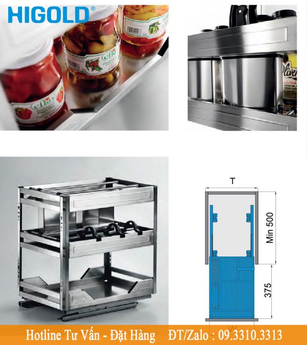 thong so ke gia vi dung cu inox ban ray giam chan higold 306003 thong so ke gia vi dung cu inox ban ray giam chan higold 306003