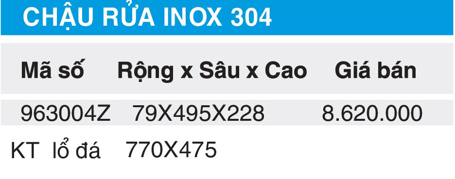 BANG GIA CHAU RUA INOX 963004Z