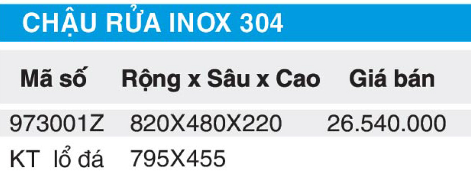 Chậu rửa inox 304 Higold 973001Z