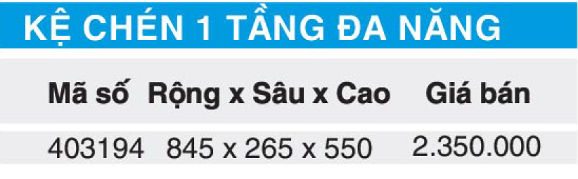 Bảng giá kệ chén 2 tầng Higold 403194