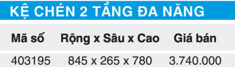 Bảng giá kệ chén 2 tầng Higold 403195