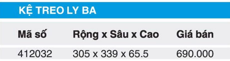 Bảng giá kệ treo ly Higold 412032