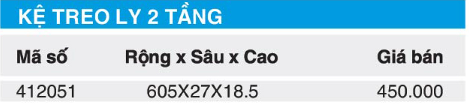 Bảng giá kệ treo ly Higold 412051