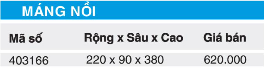 Bảng giá máng nồi Higold 403166