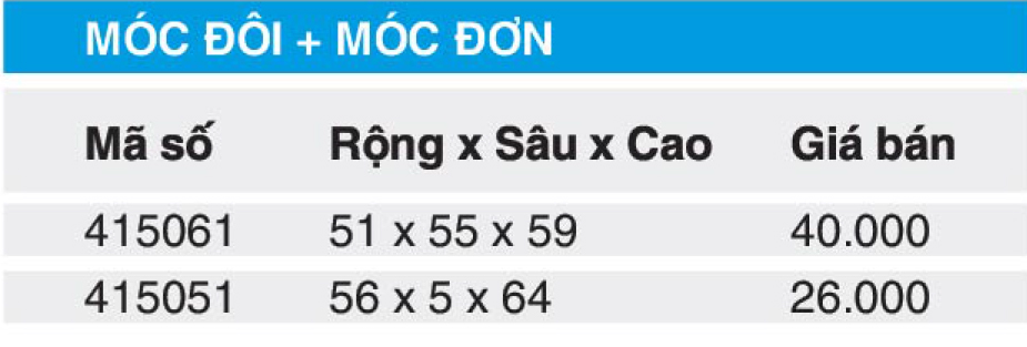 Bảng giá móc đôi Higold 415061