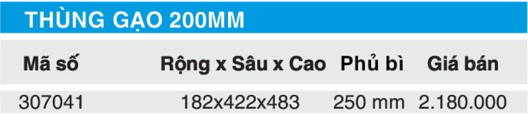 Bảng giá thùng gạo Higold 307041