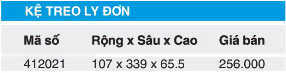 Bảng giá kệ treo ly Higold 412021