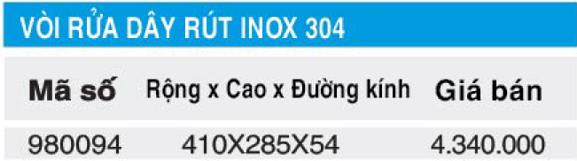 Bảng giá vòi rửa Higold 980094
