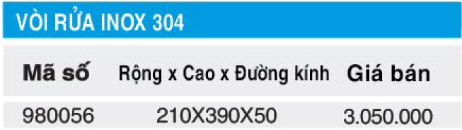 Bảng giá vòi rửa Higold 980056